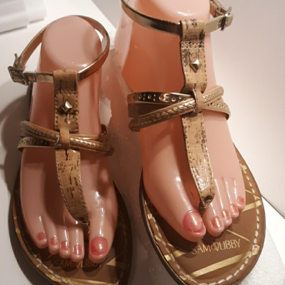 Sam & Libby faux cork sandals beach ⛱ summer casual dress - Picture 2 of 4